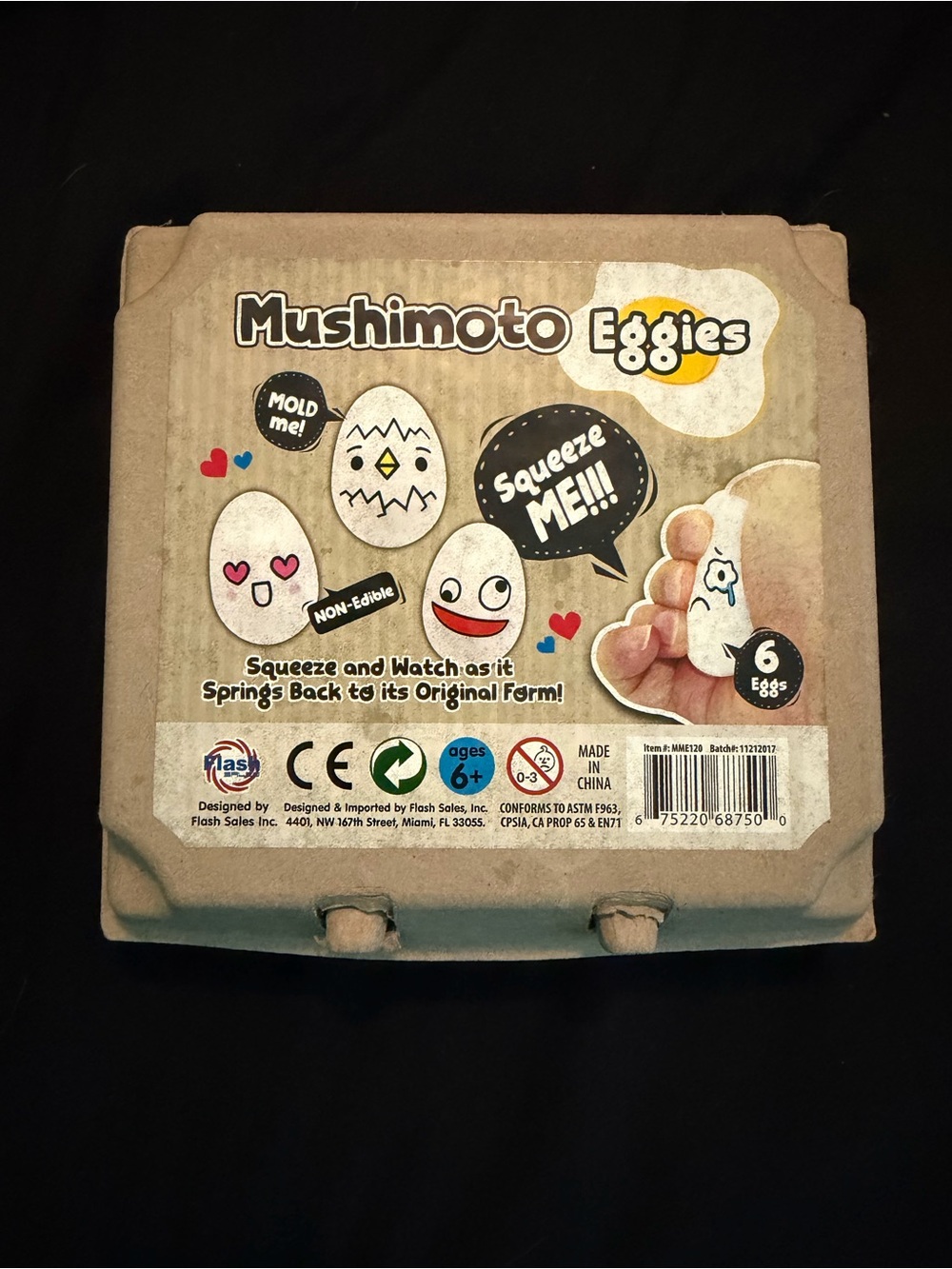 Mushimoto Eggies Squeeze Toy Pack - Beige Carton